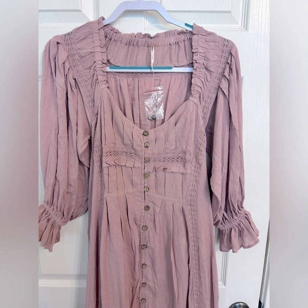 NWOT Free People, Magdalia Maxi, XS in Pale Mauve